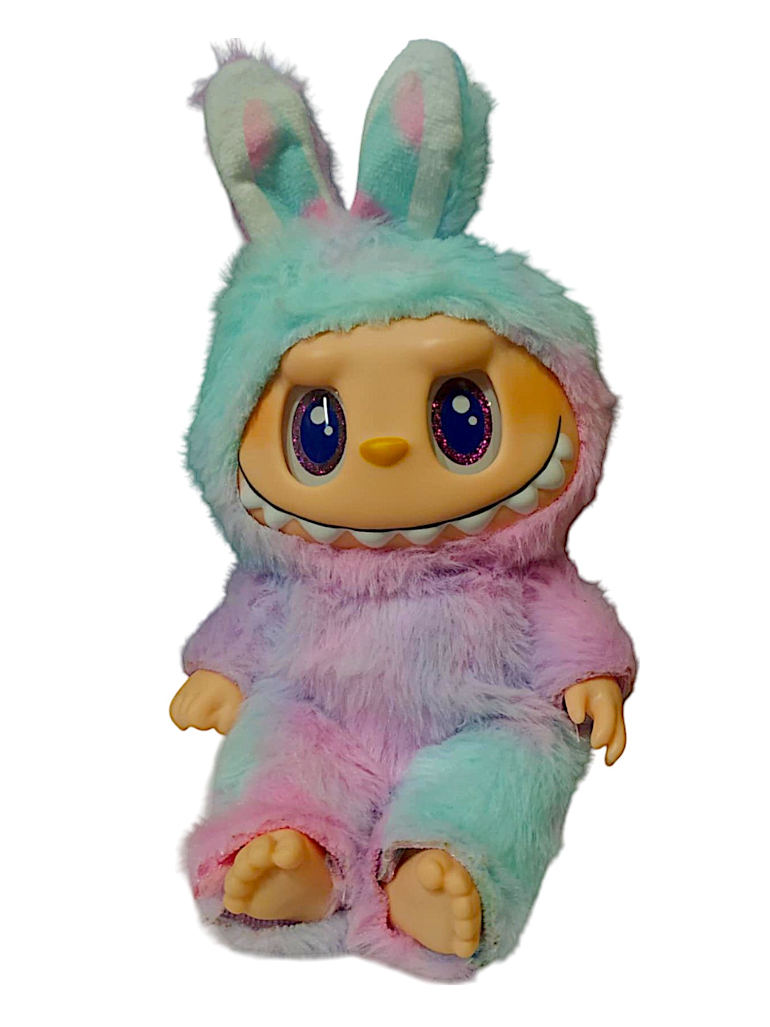 Monsters Lovely Λούτρινο Labubu Πλαστικό Πρόσωπο Με Ήχο Have A Seat Vinyl Plush 24cm 1440-920250 Μέντα-Μωβ