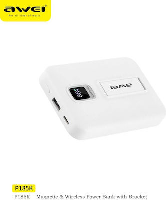 Awei P185K Power Bank 10000mAh με Θύρα USB-A Power Delivery Λευκό