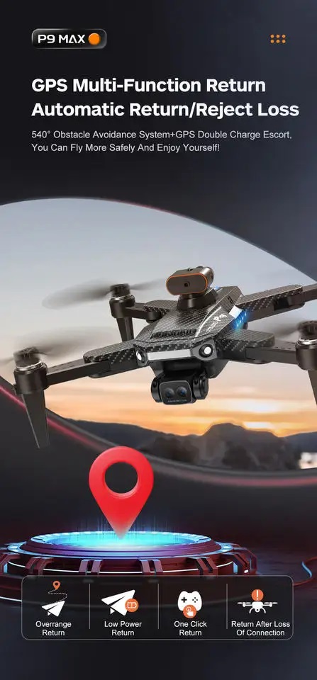 P9 Professional 8k hd camera drone video και gps 5G wifi με τηλεχειριστήριο drone Mini Drone With Camera P9 Garbon