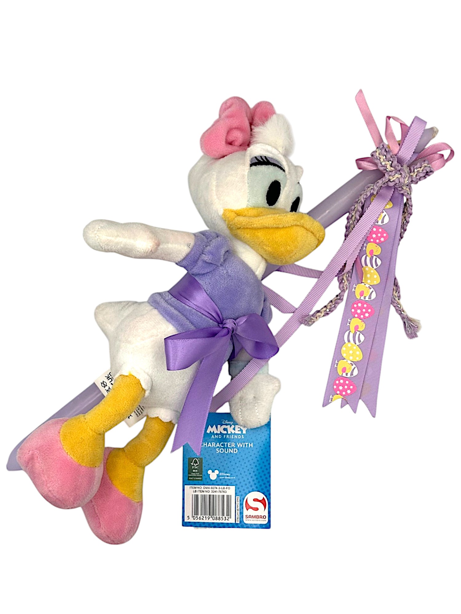 Πασχαλινή λαμπάδα Mohicans Λούτρινο Disney Daisy με Ήχο 30cm L143 Μωβ