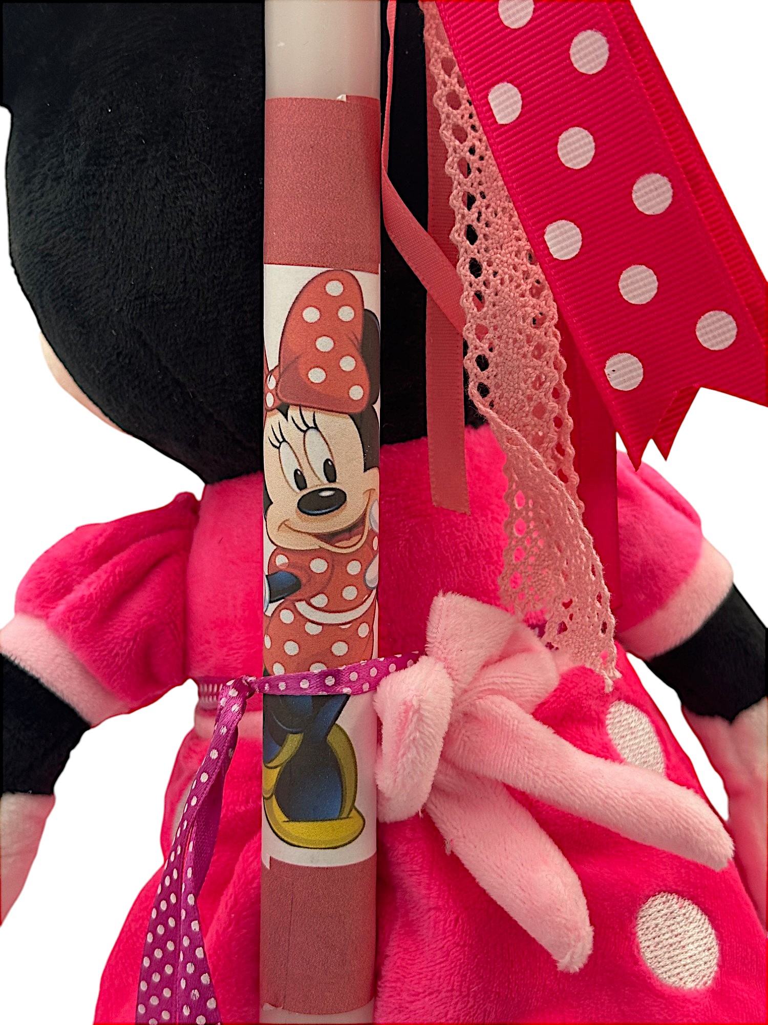 Πασχαλινή λαμπάδα Mohicans Λούτρινο Disney Minnie Mouse 40cm L144 Ροζ