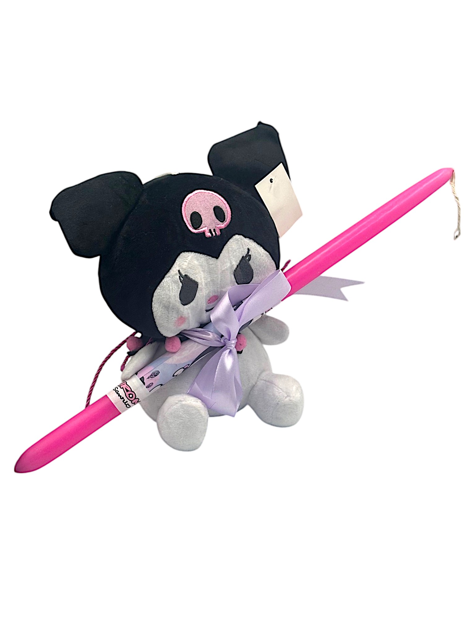 Πασχαλινή λαμπάδα Mohicans Λούτρινο Sanrio Kuromi Hello Kitty 25cm L160 Μαύρο