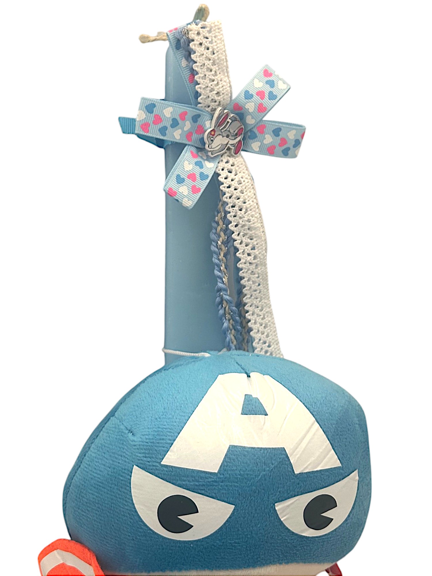 Πασχαλινή λαμπάδα Mohicans με Λούτρινο Captain America 20cm L130