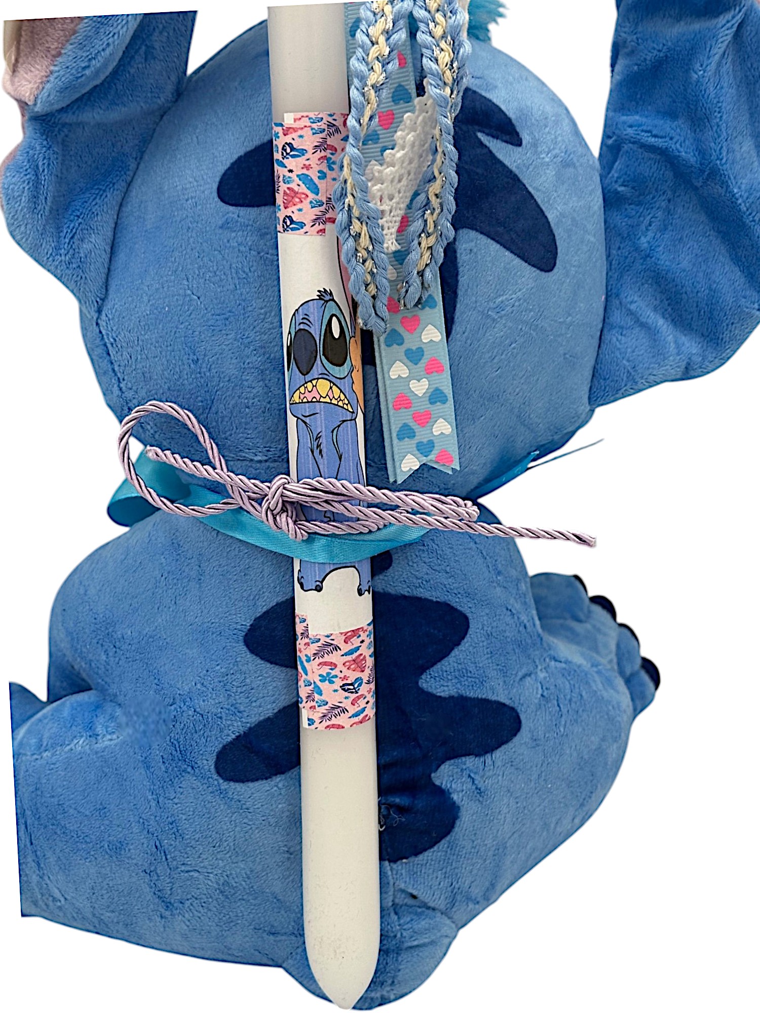 Πασχαλινή λαμπάδα Mohicans με Λούτρινο Disney Lilo & Stitch Leroy 40cm L116 Μπλε