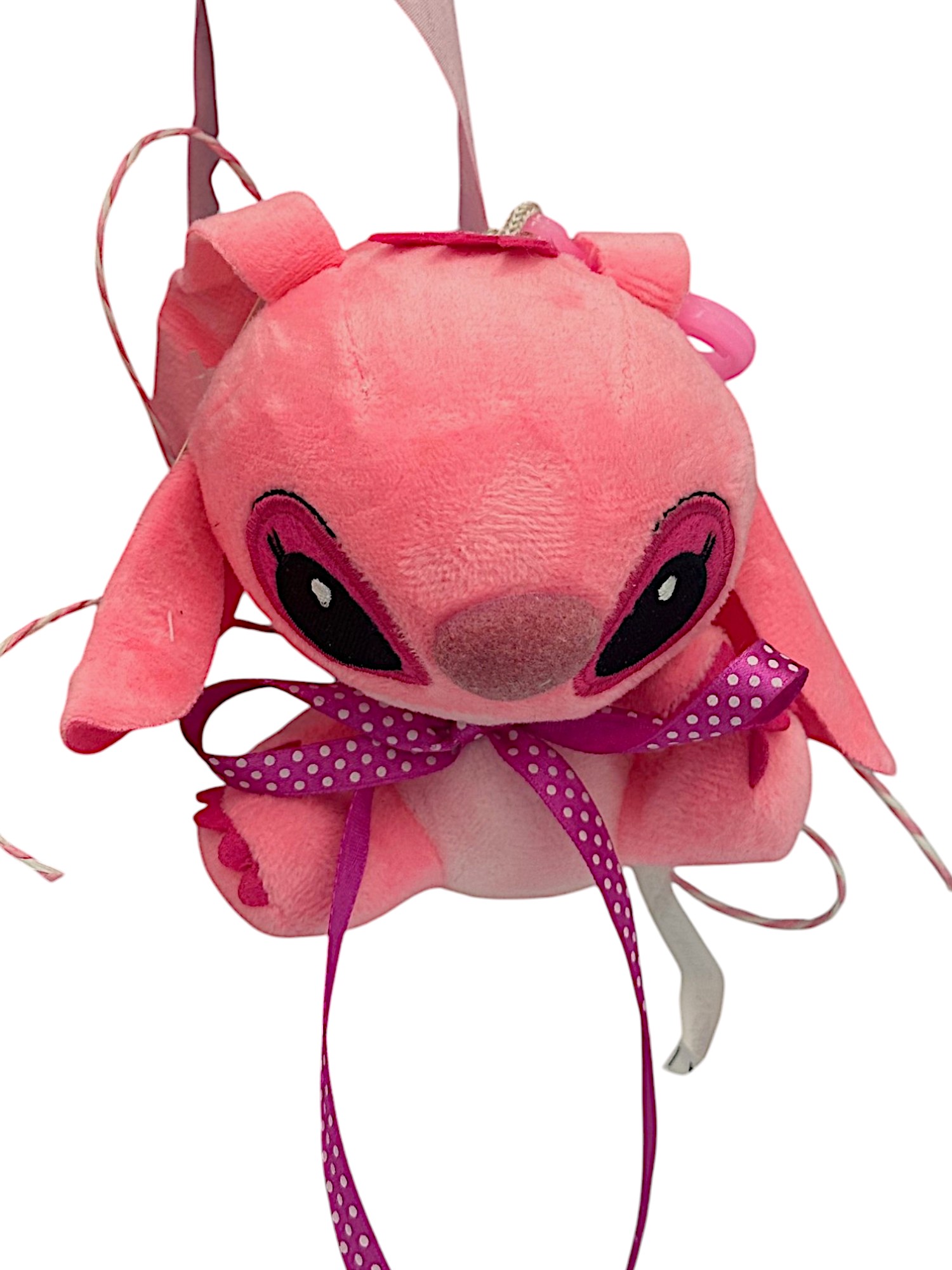 Πασχαλινή λαμπάδα Mohicans με Λούτρινο Disney Stitch 12cm Μπρελόκ L121 Φούξια