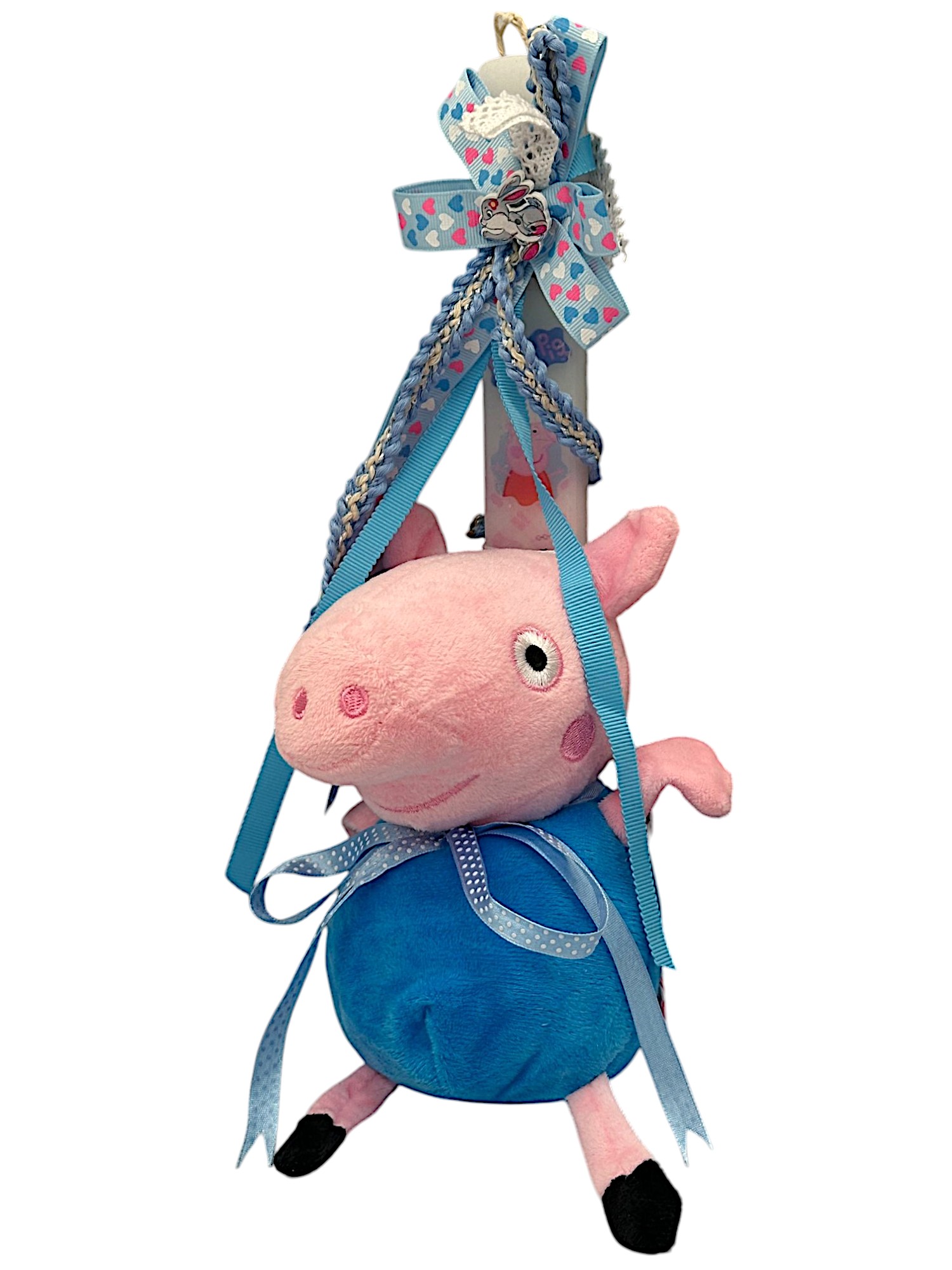 Πασχαλινή λαμπάδα Mohicans με Λούτρινο Nickelodeon George Pig 20cm L113 Μπλε