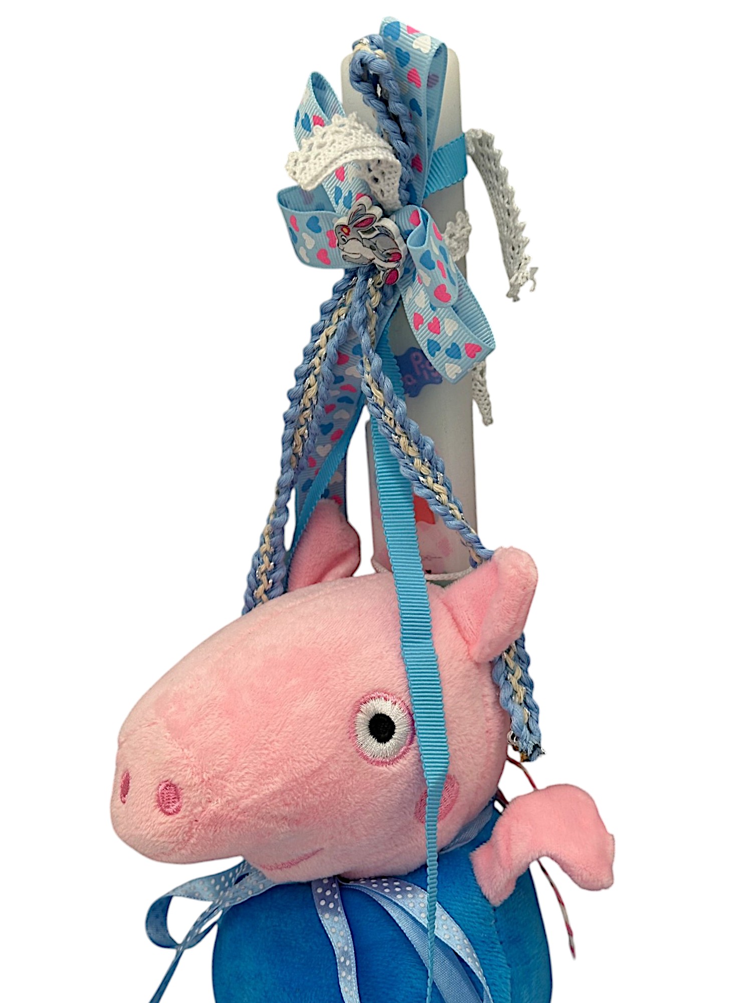 Πασχαλινή λαμπάδα Mohicans με Λούτρινο Nickelodeon George Pig 20cm L113 Μπλε
