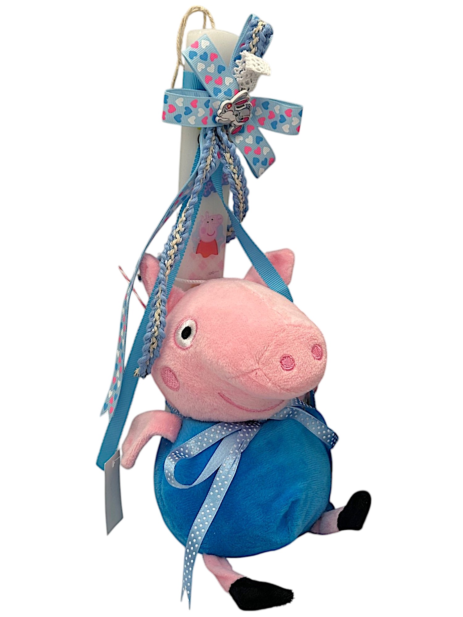 Πασχαλινή λαμπάδα Mohicans με Λούτρινο Nickelodeon George Pig 20cm L113 Μπλε