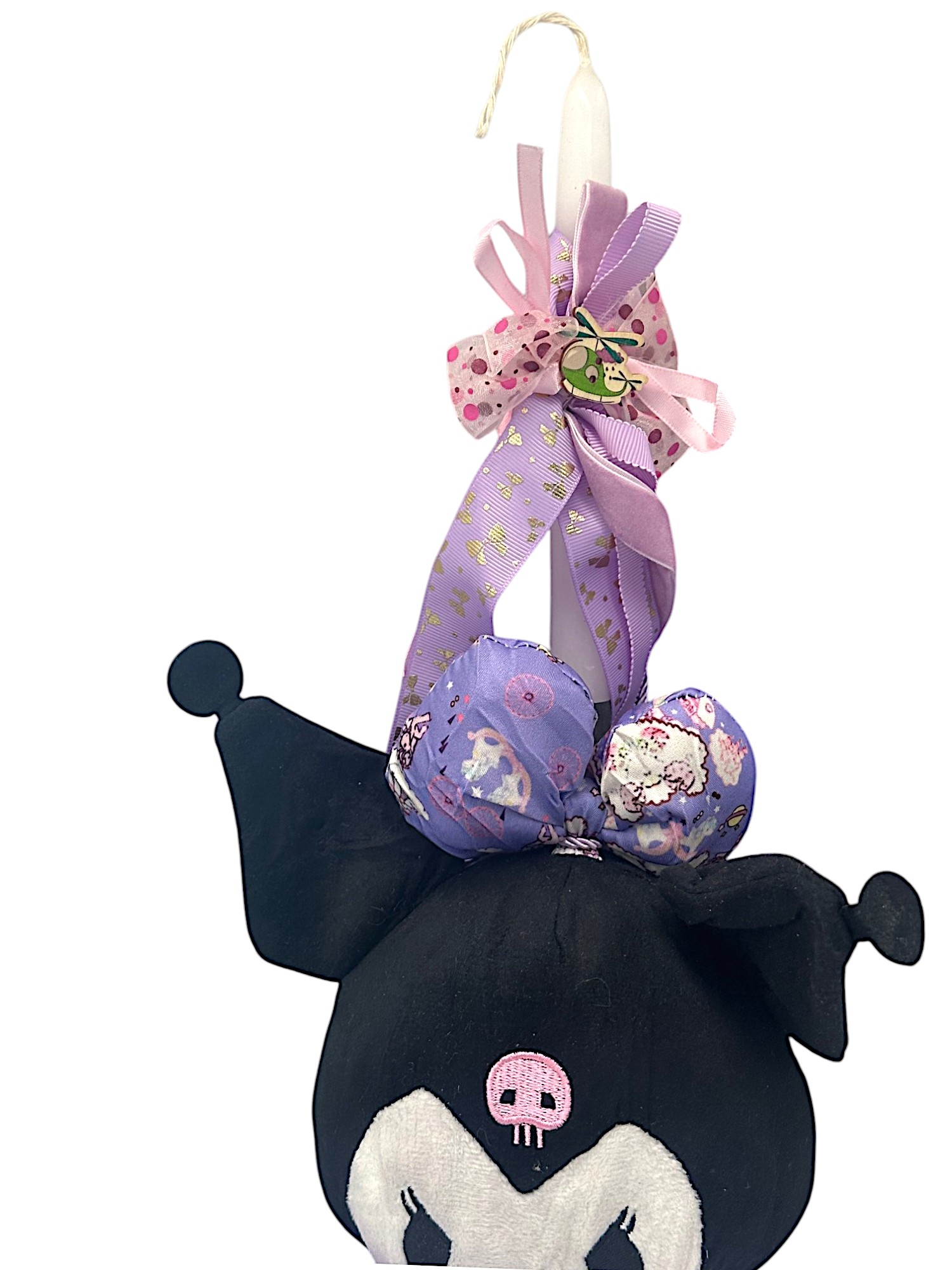 Πασχαλινή λαμπάδα Mohicans με Λούτρινο Sanrio Kuromi Hello Kitty 25cm L122 Μωβ