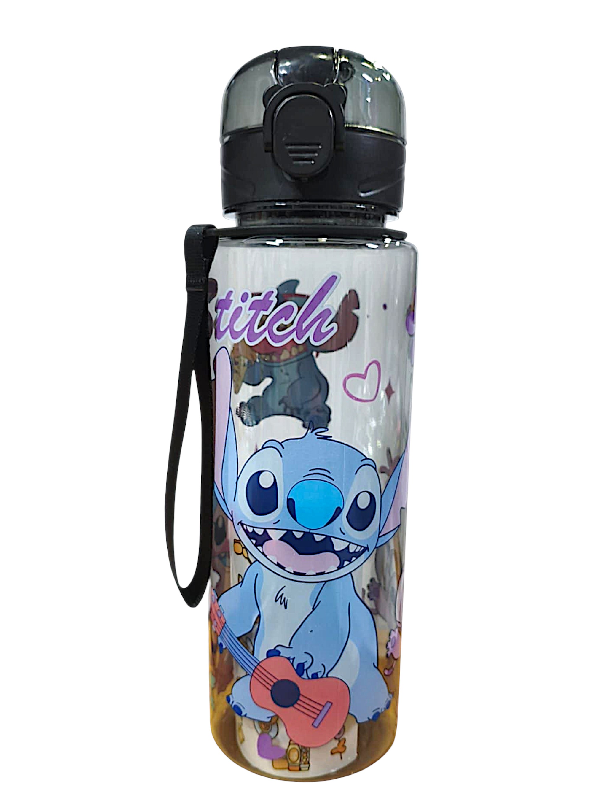 Πλαστικό Μπουκάλι Disney Stitch 700ml 24801-3-2 Μαύρο