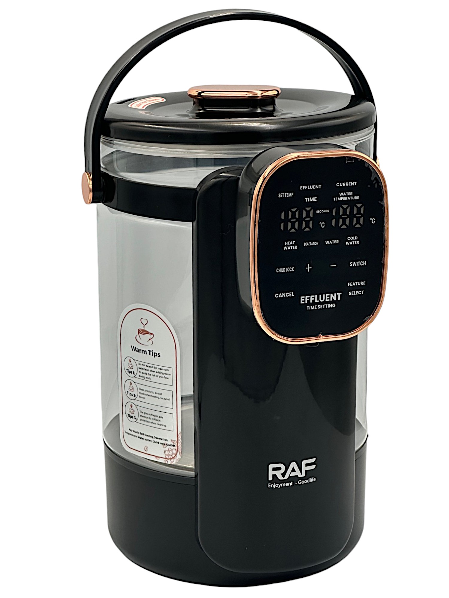 Raf Βραστήρας 3.5 lt 1000W με Touch από 45-95° R.7560 Μαύρο
