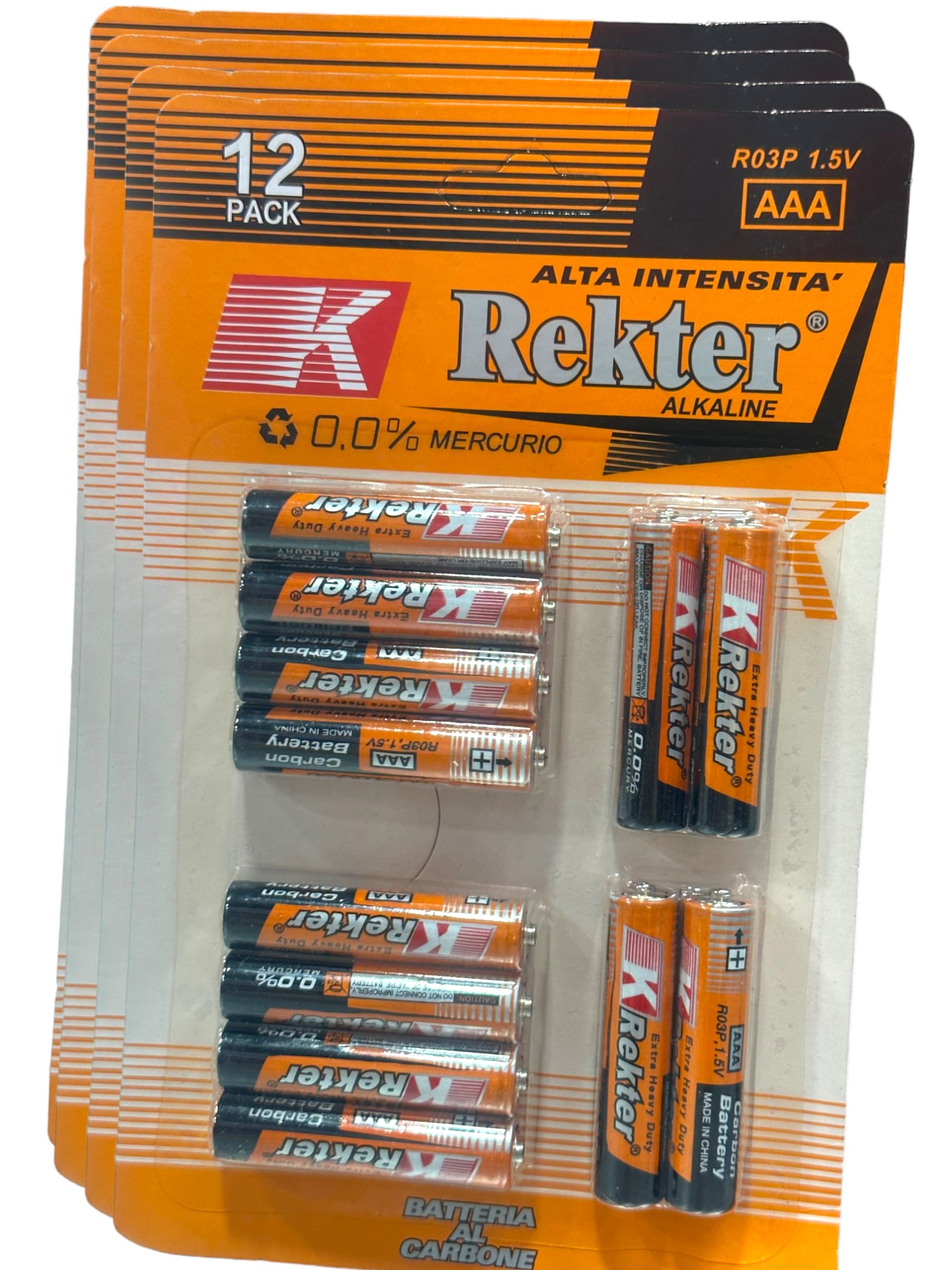 Extra Heavy Duty AAA Μπαταρίες 1.5V REKTER 12 τεμάχια