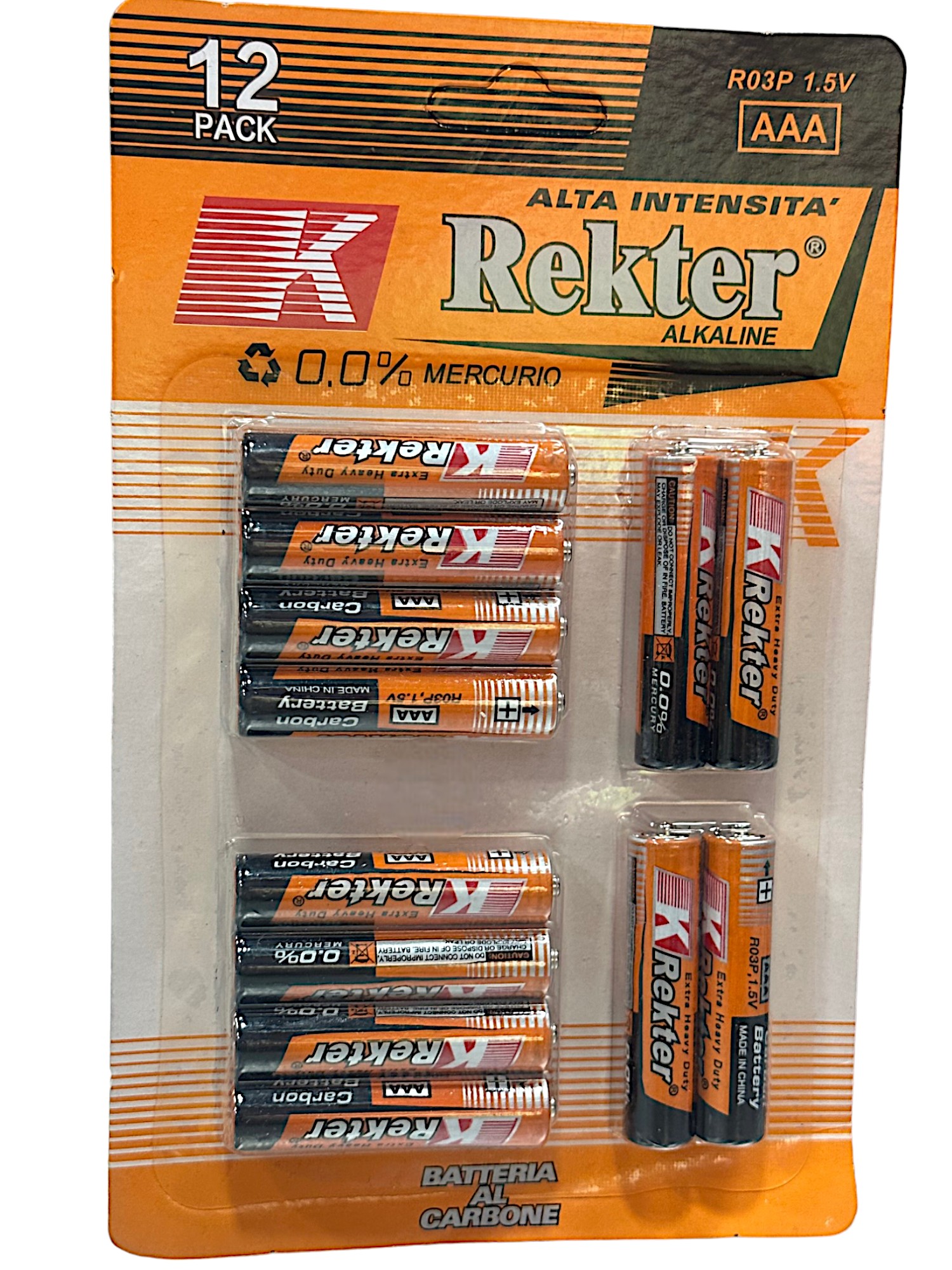Extra Heavy Duty AAA Μπαταρίες 1.5V REKTER 12 τεμάχια