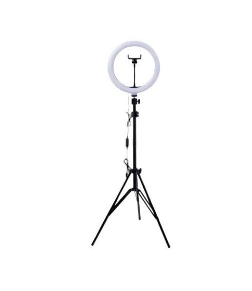 Ring Light 30cm 12” 3200K-6000K με Τρίποδο Δαπέδου 80cm-200cm  και Βάση για Κινητό CXB-469 Μαύρο