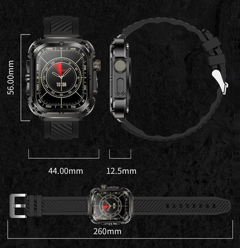 Z85 Max Big 2.04 3 Straps Smartwatch με Παλμογράφο Μαύρο