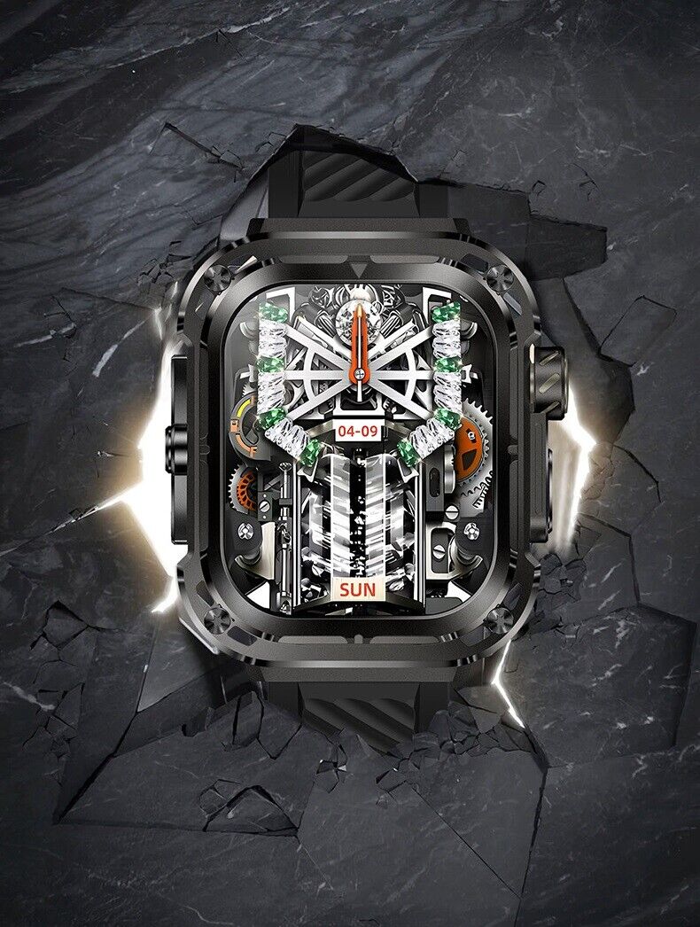 Z85 Max Big 2.04 3 Straps Smartwatch με Παλμογράφο Μαύρο