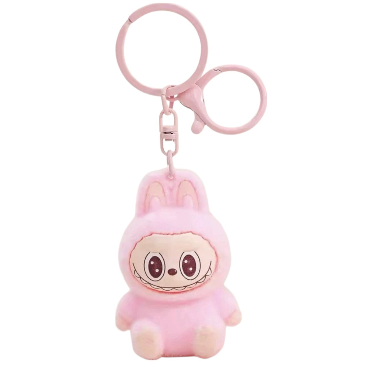Μπρελόκ Flocked Mini Labubu 1440-87471 Ροζ