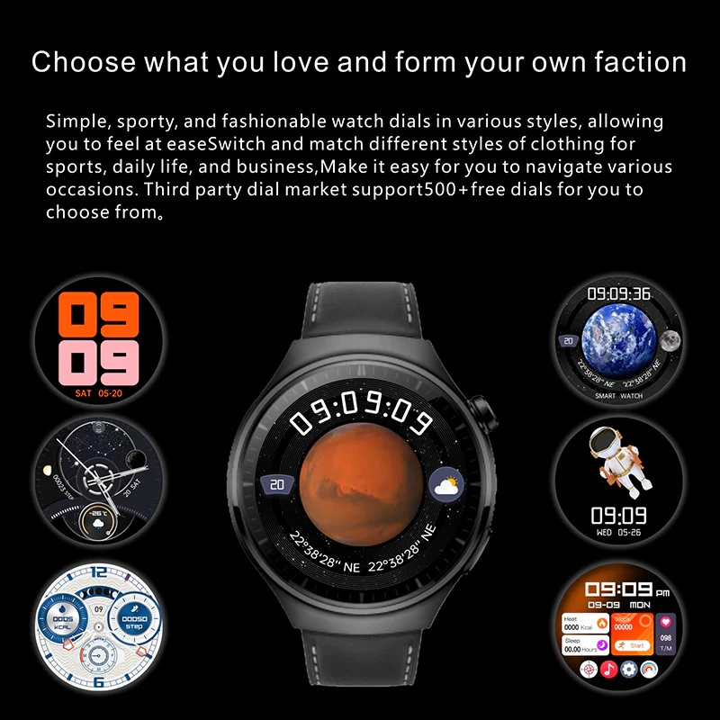 Smartwatch S20 MAX with voice assistant 46mm  male smartwatch NFC access control pressure monitor full screen compass 480x480 Μαύρο