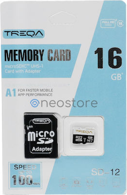 Treqa SD-12 SDHC 16GB Class 10 U1 A1 UHS-I με αντάπτορα