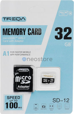Treqa SD-12 SDHC 32GB Class 10 U1 A1 UHS-I με αντάπτορα