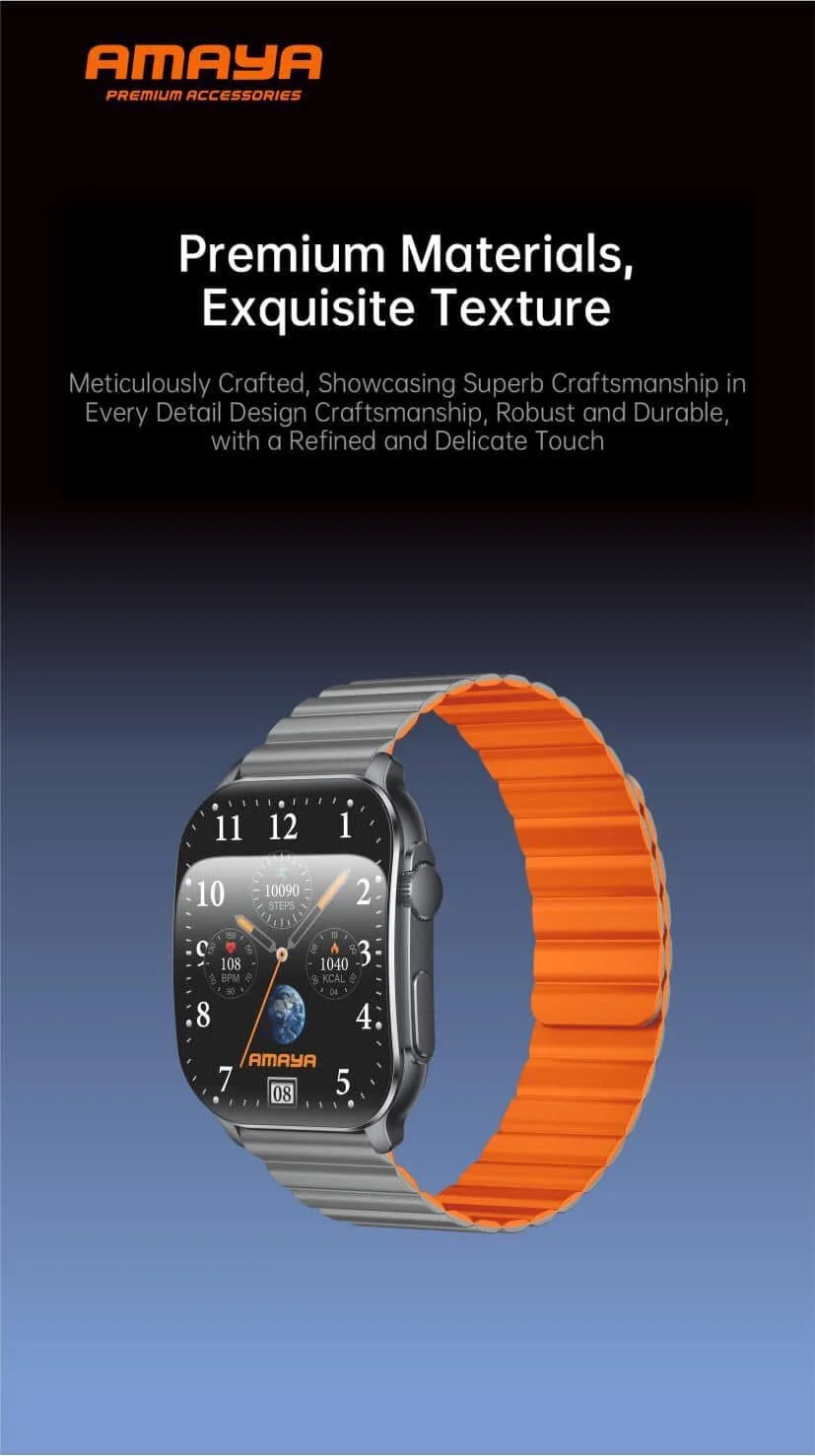 Smartwatch Amaya Pro Amoled ASW-07 Γκρι/Πορτοκαλί