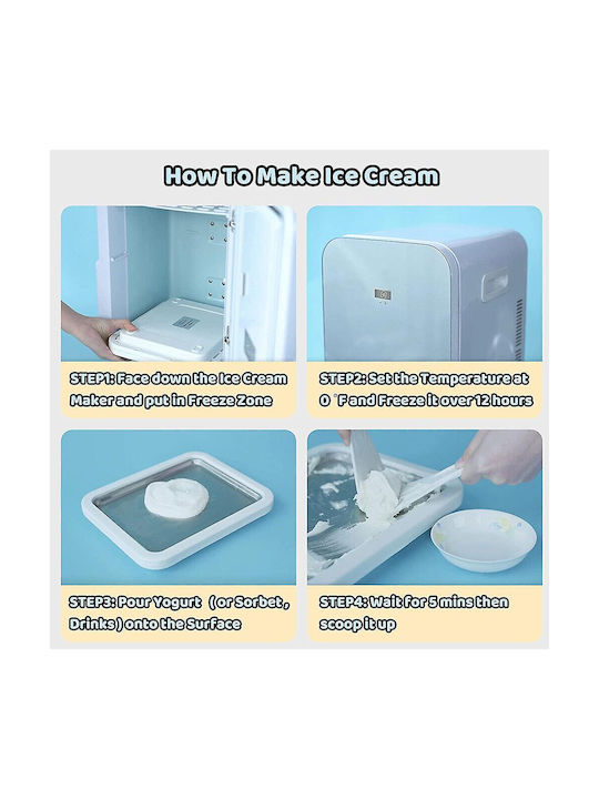 Ice Roll Maker Παγωτομηχανή απο Μέταλλο SN23521-20 Λευκό