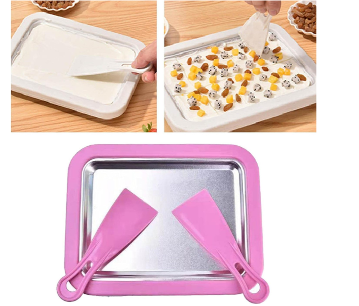 Ice Roll Maker Παγωτομηχανή απο Μέταλλο SN23521-20 Ροζ