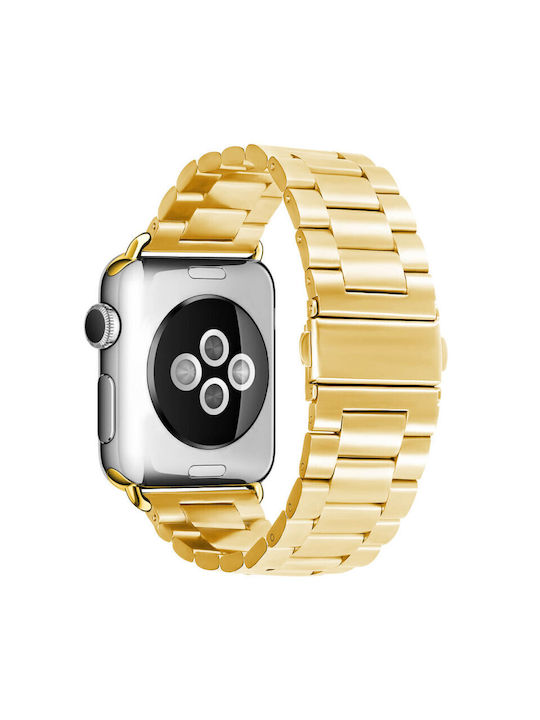 ΜΕΤΑΛΛΙΚΟ ΛΟΥΡΑΚΙ ΑΝΟΞΕΙΔΩΤΟ ΑΤΣΑΛΙ WEARABLES (APPLE WATCH 42/44/45/49mm) SP13.ΧΡΥΣΟ
