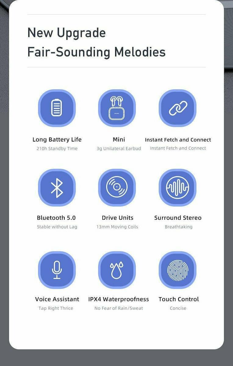 ΑΣΥΡΜΑΤΑ  ΑΚΟΥΣΤΙΚΑ BLUETOOTH ΜΕ ΚΟΥΤΙ ΦΟΡΤΙΣΗΣ AWEI TWS T36.ΛΕΥΚΟ