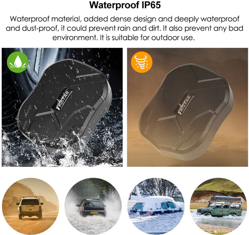 GPS Tracker Επαναφορτιζόμενο Κατάλληλο για Αυτοκίνητα Φορτηγά και Σκάφη 5000mAh TK905 Μαύρο