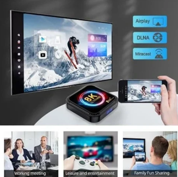TV Box TV98 8K Android 13 Quad-core 2.4G&5G Dual Band Wifi+BT5.0 RK3528 Μαύρο