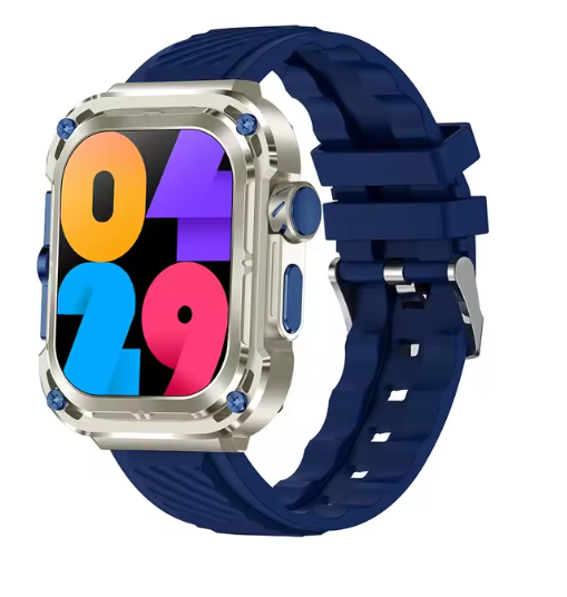 Z85 Max Big 2.04 3 Straps Smartwatch με Παλμογράφο Μπλε