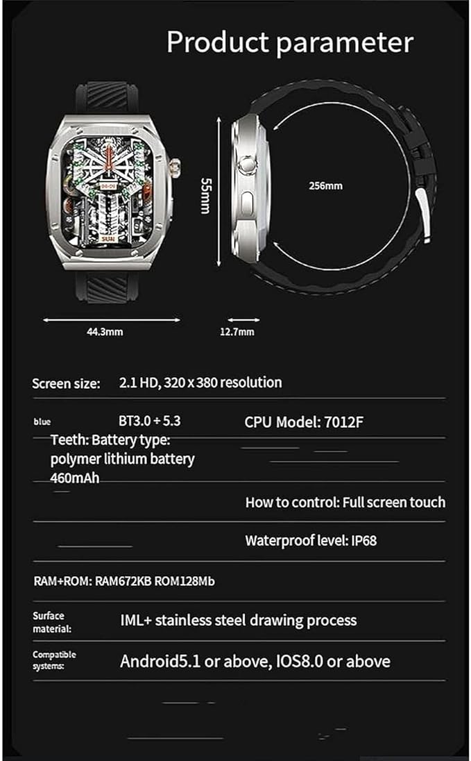 Z85 Max Big 2.04 3 Straps Smartwatch με Παλμογράφο Μπλε