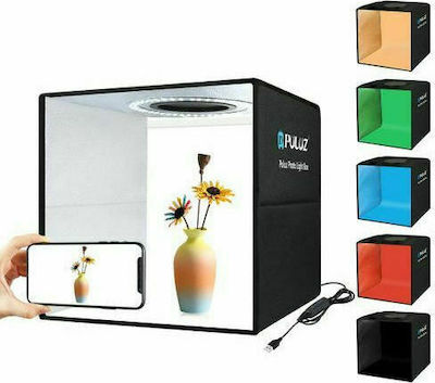 Photo Box Mini Studio Led Mohicans Φωτιζόμενο με Πολλαπλά Background 60x60x60cm ZY-906 Μαύρο